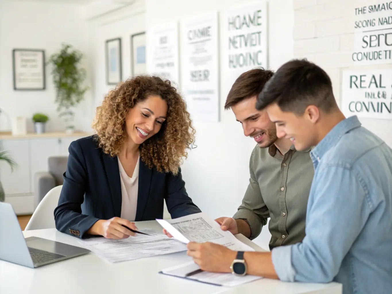 A friendly tax professional assisting a client with their tax documents in a well-lit office, symbolizing personalized tax preparation services.