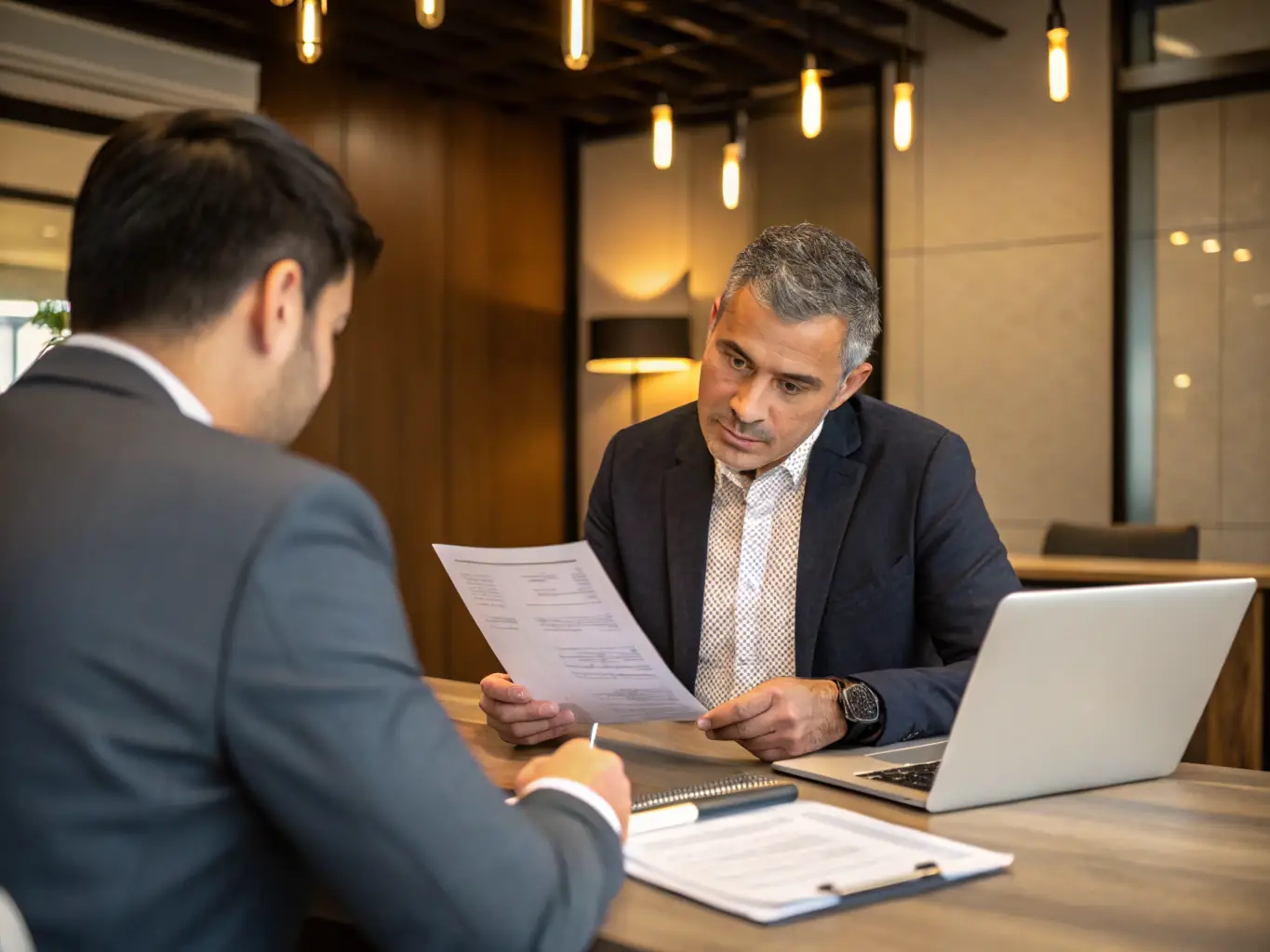 A professional discussing tax resolution options with a client in an office setting, illustrating Legacy Tax Care LLC's expertise in tax restoration.