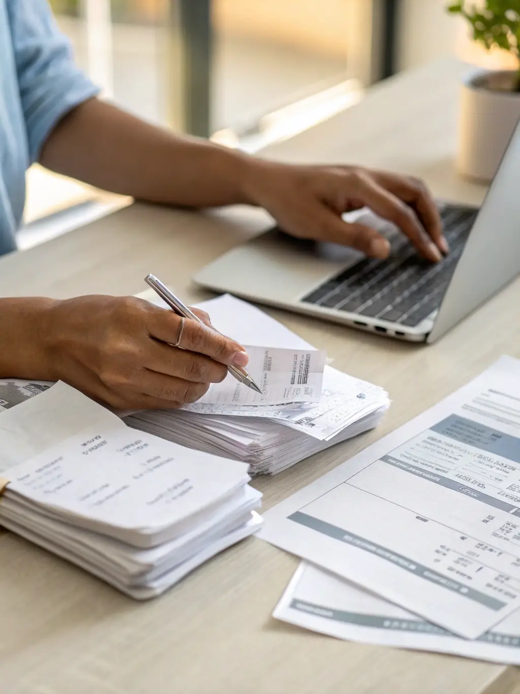 An image of documents being reviewed and organized, symbolizing the process of tax restoration and resolution.